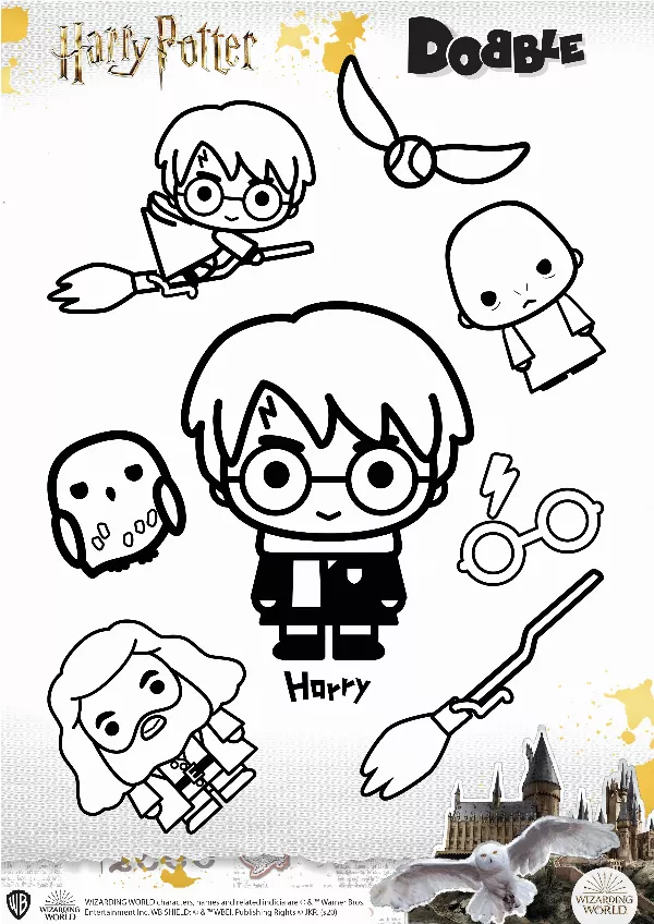 Harry Potter Dobble Harry Colouring Sheet